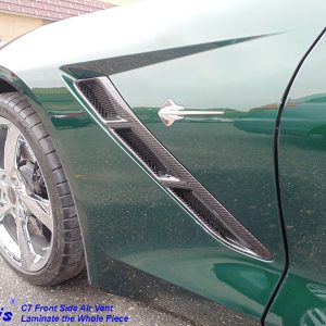 C7 14-UP Lamination Black Carbon Front Side Air Vent (Laminate Painted Area or Whole PC), 2 pcs/set (Core Exchange) (Starting from $468.00 + Refundable Core Charge $200.00) (High Gloss or Matte Finish)