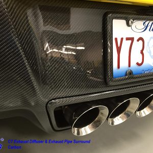 C7 14-UP Lamination Black Carbon Exhaust Pipe Surround (Core Exchange) (Starting from $398.00 + Refundable Core Charge $275.00) (High Gloss or Matte Finish)