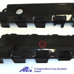 C7 14-UP Lamination Black Carbon Engine Block Cover (Insulator) for Z51 or Non Z51, 2 pcs/set (Core Exchange) (Starting from $598.00 + Refundable Core Charge $150.00) (High Gloss or Matte Finish)