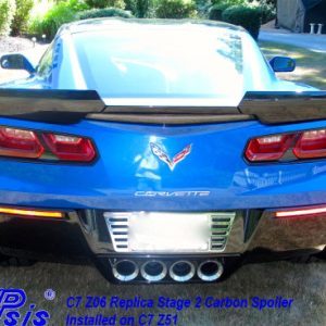 C7 Z06 15-UP, Replica Stage 2 Spoiler Side Pc Only, 2 pcs/set, Matte Black (Carbon Flash, High Gloss Carbon or Matte Finish Carbon)